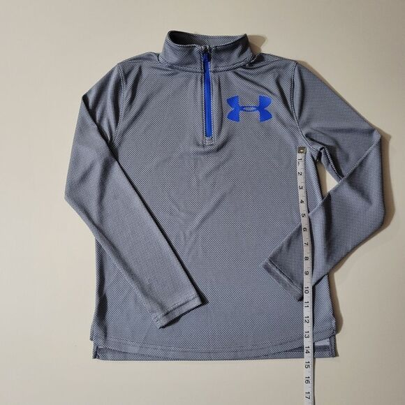 Under Armour Gray Tech Boy's Textured Quarter Zip Pullover Top - Picture 7 of 14